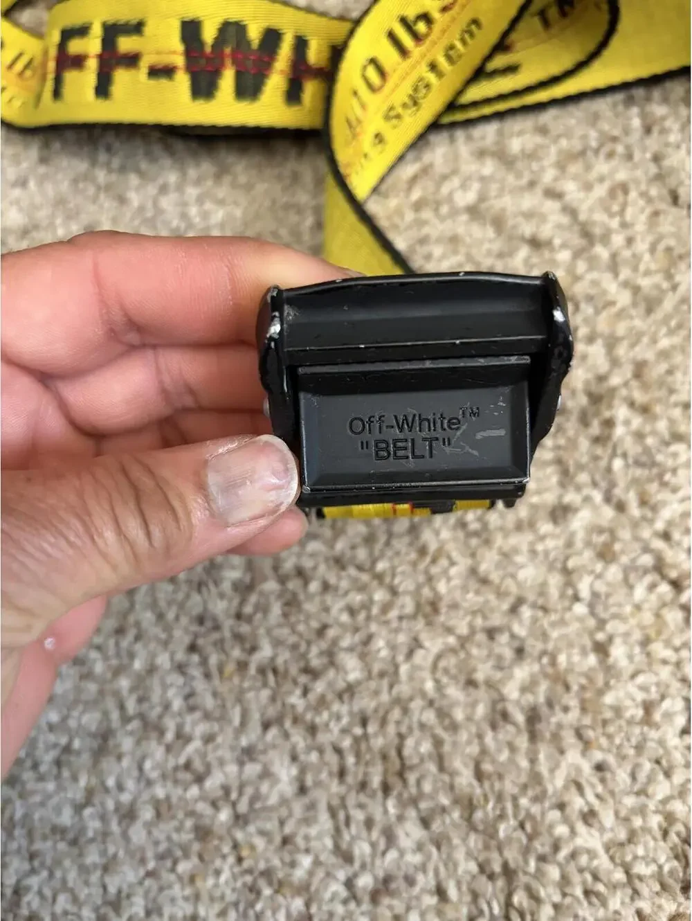 Off-White Yellow Industrial Logo Webbing Belt